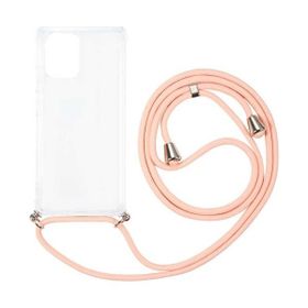 Madam Case Samsung Galaxy A31 X-Rop Askılı Darbe Korumalı Pembe Nano Ekran Koruyucu Silikon Cep Telefonu Kılıf
