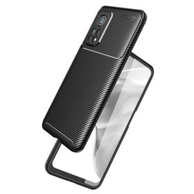 Madam Case Xiaomi Mİ10T Lite Negro Karbon Dokulu Kahverengi Nano Ekran Koruyucu Silikon Cep Telefonu Kılıf