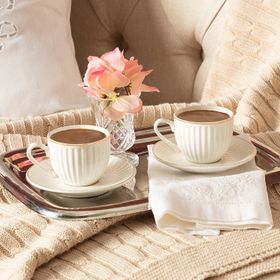 Madame Coco 1KFINC0274139 2'li Standart Blanc Kahve Fincan Takımı