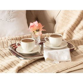 Madame Coco 1KFINC0274139 2'li Standart Blanc Kahve Fincan Takımı
