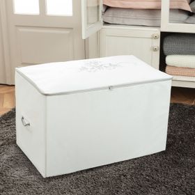 Madame Coco 1KHURC0125152 Çiçek Desenli Beyaz Gri Baskılı Hurç