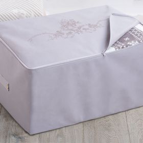 Madame Coco 1KHURC0125152 Çiçek Desenli Beyaz Gri Baskılı Hurç