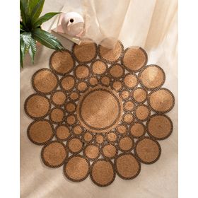 Madame Coco Alsace Yuvarlak Eklemeli Naturel Siyah 120 cm Kilim