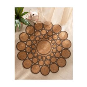 Madame Coco Alsace Yuvarlak Eklemeli Naturel Siyah 120 cm Kilim