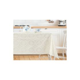 Madame Coco Anita 140x140 cm Pvc Ekru Masa Örtüsü