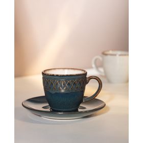 Madame Coco Antique İndigo 90 ml 2 Kişilik Kahve Fincan Takımı