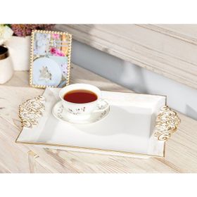 Madame Coco Barroco Soft Ekru 39x26 cm Büyük Tepsi