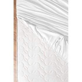 Madame Coco Ciel King Size Plus Beyaz Saten Çarşaf