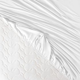 Madame Coco Ciel King Size Plus Beyaz Saten Çarşaf