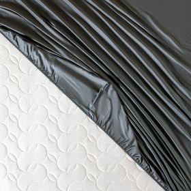 Madame Coco Ciel King Size Saten Koyu Gri Çarşaf