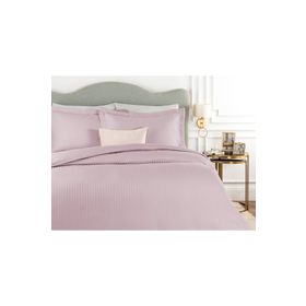 Madame Coco Elicia King Size Çizgili Saten Mürdüm Nevresim Takım