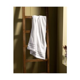 Madame Coco Fanya Beyaz/Gri Banyo Havlusu