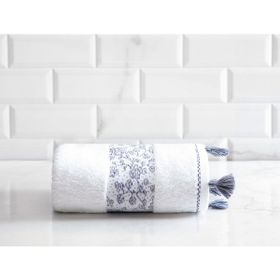 Madame Coco Fayette Beyaz Lacivert 50x80 cm Yüz Havlusu