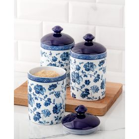 Madame Coco Fleur Mavi/Beyaz 3'lü Baharatlık Seti
