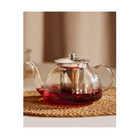 Madame Coco Floren 1000 ml Çelik Süzgeçli Borosilikat Cam Demlik