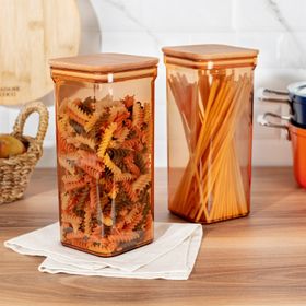 Madame Coco Kaviera 1500 ml 2'li Ahşap Kapaklı Saklama Kabı
