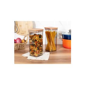 Madame Coco Kaviera 1500 ml 2'li Ahşap Kapaklı Saklama Kabı