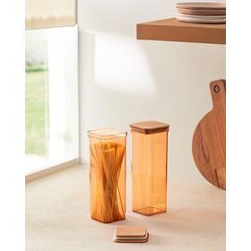 Madame Coco Kaviera 2'li 2100 ml Ahşap Kapaklı Saklama Kabı