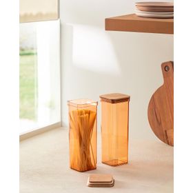 Madame Coco Kaviera 2'li 2100 ml Ahşap Kapaklı Saklama Kabı