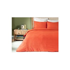 Madame Coco Linda Yıkamalı Gofre Turuncu Çift Kişilik Nevresim Takımı Seti