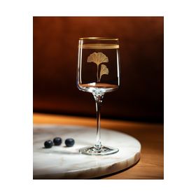 Madame Coco Lovely Ginkgo Leaves Musette 4'lü 320 ml Şarap Kadehi Seti