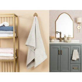 Madame Coco Maynor Bordürü Floşlu Açık Gri 70x140 cm Banyo Havlusu
