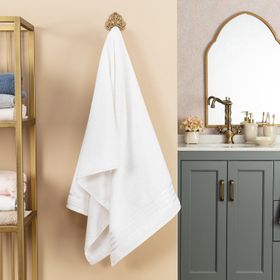 Madame Coco Maynor Bordürü Floşlu Beyaz 70x140 cm Banyo Havlusu