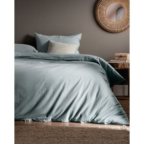 Madame Coco Mer King Size Mavi Yıkamalı Linen Nevresim Takımı