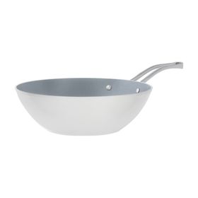 Madame Coco Nano Beyaz Antrasit 28 cm Seramik Wok Tava