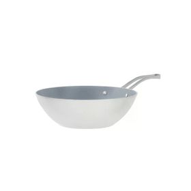 Madame Coco Nano Beyaz Antrasit 28 cm Seramik Wok Tava
