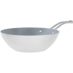 Madame Coco Nano Beyaz Antrasit 28 cm Seramik Wok Tava