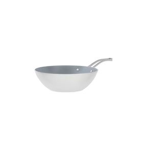 Madame Coco Nano Beyaz Antrasit 28 cm Seramik Wok Tava