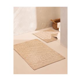 Madame Coco Panier Bej 60x100 cm 2'li Banyo Paspası