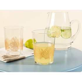 Madame Coco Pierretta-Golden Leaves 4'lü 510 ml Antrasit Meşrubat Bardağı Seti