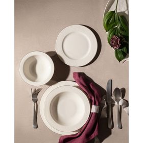 Madame Coco Relief Beyaz Gümüş 6 Kişilik 24 Parça Yemek Takımı