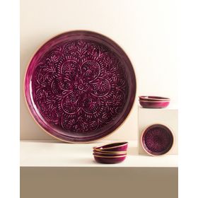Madame Coco Rosalie 8 Parça Bordo Tabak Seti