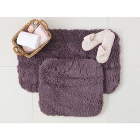 Madame Coco Sheep 2'li 60x100+50x60 cm Koyu Mürdüm Banyo Paspas