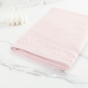 Madame Coco Tilda Bordürü Jakarlı Mavi 70x140 cm Banyo Havlusu