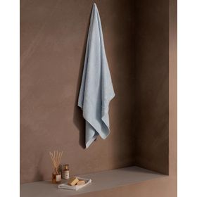 Madame Coco Tilda Bordürü Jakarlı Mavi 70x140 cm Banyo Havlusu