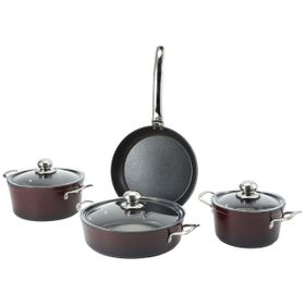 Madame Coco Titanium Professional 7 Parça Bordo Tencere Seti