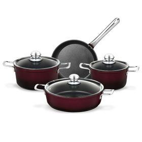 Madame Coco Titanium Professional 7 Parça Bordo Tencere Seti