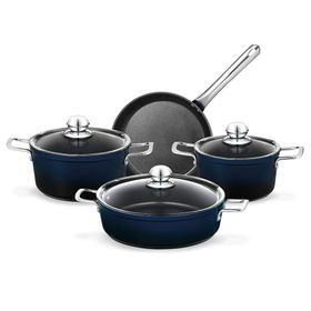 Madame Coco Titanium Professional 7 Parça Lacivert Tencere Seti