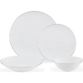 Madame Coco YSET0000000119 Allons Beyaz-Silver 6 Kişilik 24 Parça Yemek Takımı