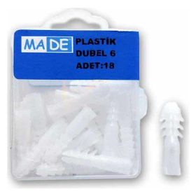 Made 6 mm 18 Adet Plastik Dübel