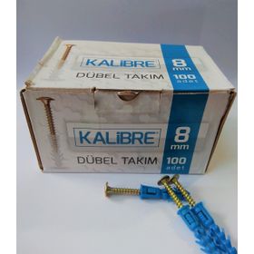 Made Kalibre 8 mm 100 Adet Vida Dübel Takımı