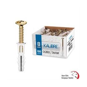 Made Kalibre 8 mm 100 Adet Vida Dübel Takımı