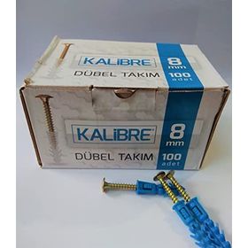 Made Kalibre 8 mm 100 Adet Vida Dübel Takımı