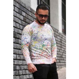 Madmext 1658 Beyaz Kapşonlu Erkek Sweatshirt