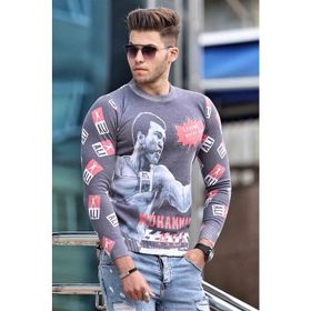 Madmext 1659 Antrasit Baskılı Erkek Sweatshirt