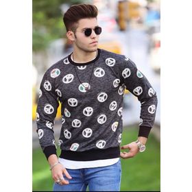 Madmext 1707 Siyah Erkek Sweatshirt